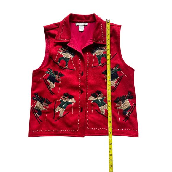 Dress Barn Womens/Teen Red Moose Skiing Wool Blend Winter Vest Size Large - Picture 4 of 7